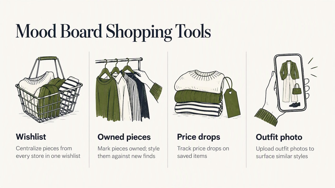 How Style To Cart makes your mood board actionable — overview diagram