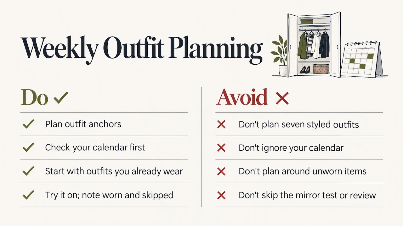 Common mistakes that break a weekly plan — overview diagram